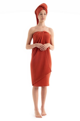 2 draps de bain - Rouge - 100 x 160 cm et 50 x 100 cm