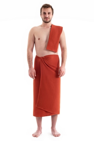 2 draps de bain - Rouge - 100 x 160 cm et 50 x 100 cm