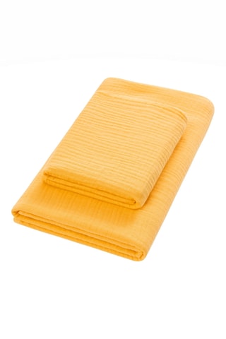 2 draps de bain - Jaune - 100 x 160 cm et 50 x 100 cm