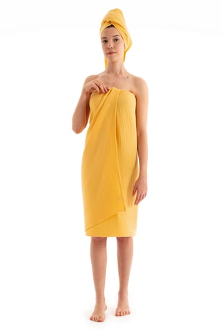 2 draps de bain - Jaune - 100 x 160 cm et 50 x 100 cm