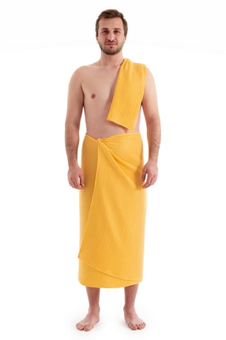 2 draps de bain - Jaune - 100 x 160 cm et 50 x 100 cm