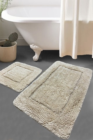 2 tapis de bain - Stone - 60 x 100 cm, et 50 x 60 cm
