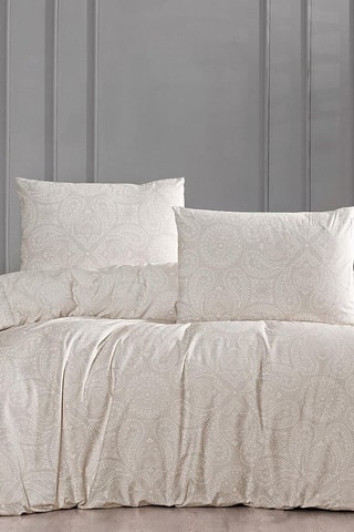 Parure de couette en coton 57 fils/cm² - Crème