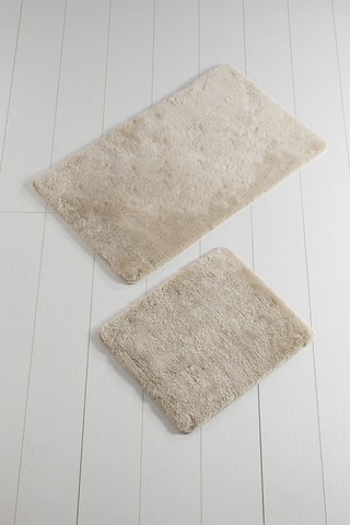 2 tapis de bain - Beige - 50 x 60 cm et 60 x 100 cm