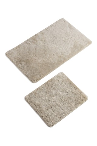 2 tapis de bain - Beige - 50 x 60 cm et 60 x 100 cm