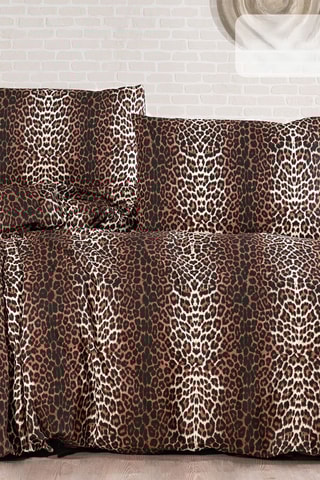 Parure de couette en coton 57 fils/cm² - Marron