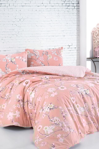 Parure de couette en coton 55 fils/cm² - Rose
