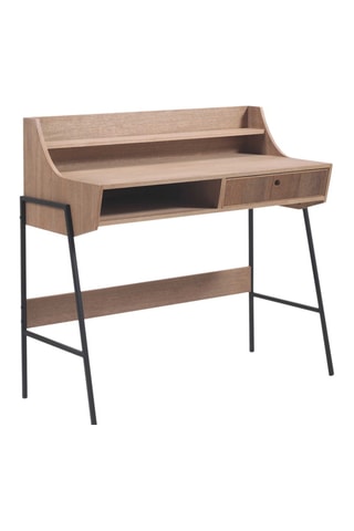 Secretária em madeira de freixo - Natural e preto