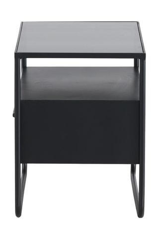 Mesa de cabeceira Natural e preto