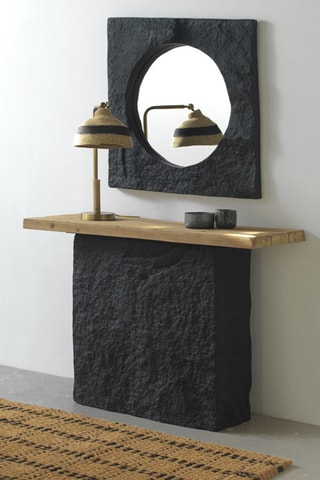 Console en bois - Naturel et noir