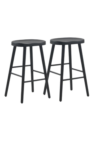 2 bancos de bar em madeira de toon - 40 x 65 x 36 cm