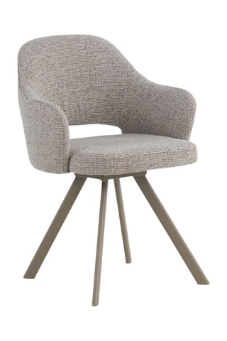 4 cadeirões - Castanho -­ Tecido chenille