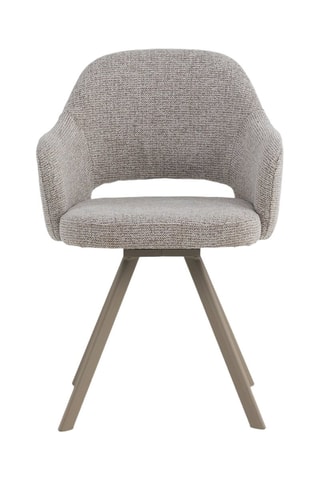 4 cadeirões - Castanho -­ Tecido chenille