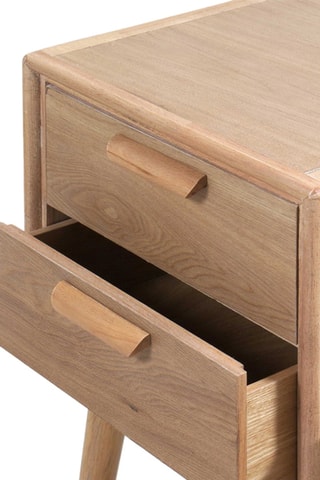 Banco de madeira de freixo com almofada - Natural e branco