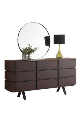 Aparador de 9 gavetas em madeira de wengé - 160 x 80 x 38 cm