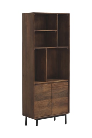 Biblioteca em madeira - Natural e preto