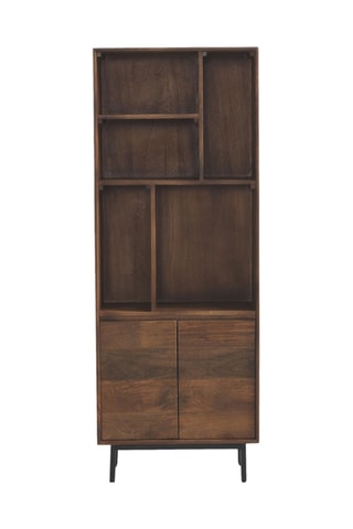 Biblioteca em madeira - Natural e preto