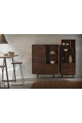 Biblioteca em madeira - Natural e preto