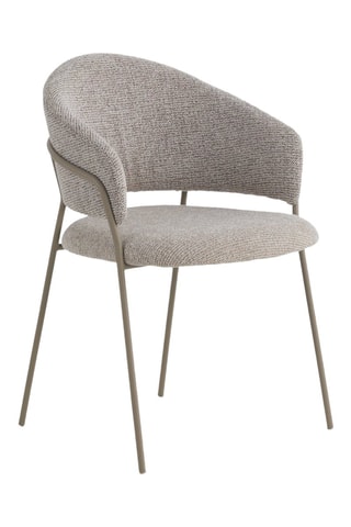 4 cadeirões - Castanho -­ Tecido chenille