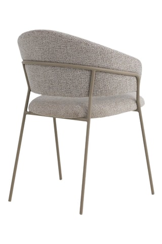 4 cadeirões - Castanho -­ Tecido chenille