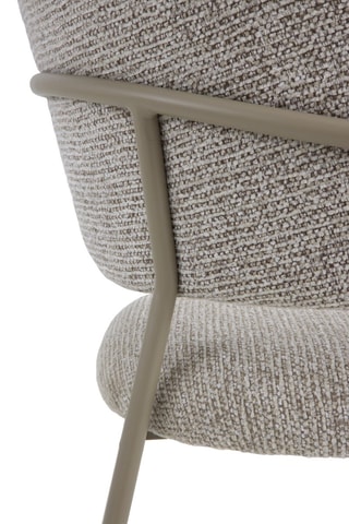 4 cadeirões - Castanho -­ Tecido chenille