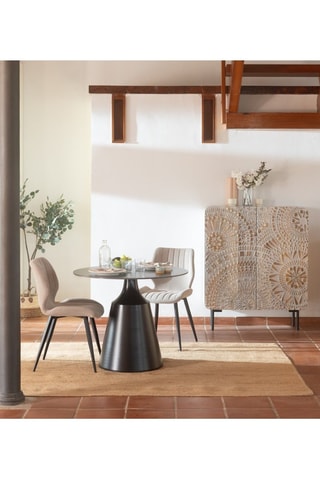 Mesa de refeição em cerâmica - 90 x 75 x 90 cm