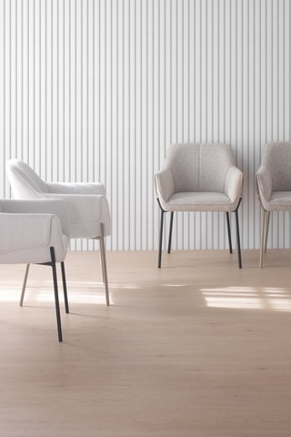 4 cadeirões - Bege - Tecido chenille