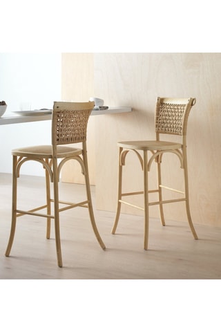 2 bancos de bar em madeira de olmo maciça - 45 x 110 x 48 cm