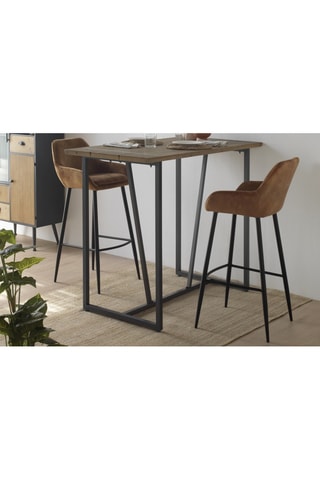 Mesa de bar de madeira - Natural e preto