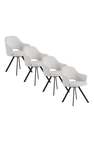 4 cadeirões - Cru - Tecido chenille