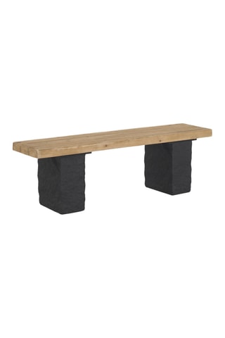Banc en bois de sapin - Naturel et noir