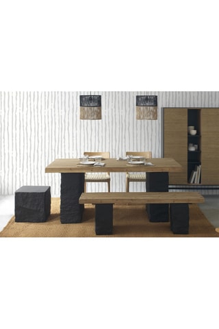 Banc en bois de sapin - Naturel et noir