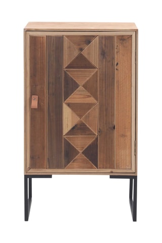 Table de chevet en bois recyclé - Naturel et noir