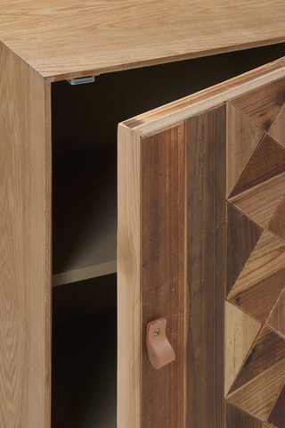 Table de chevet en bois recyclé - Naturel et noir