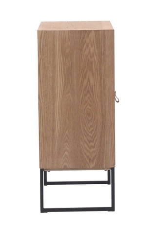 Table de chevet en bois recyclé - Naturel et noir