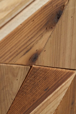 Table de chevet en bois recyclé - Naturel et noir