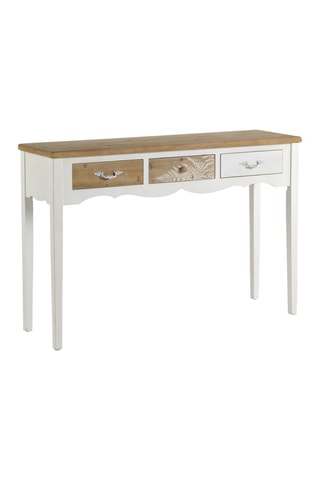 Console en bois - Blanc et naturel