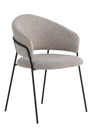 4 fauteuils - Beige - En tissu chenille