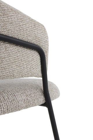 4 fauteuils - Beige - En tissu chenille