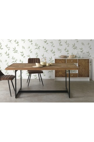 Table à manger en bois - Naturel et noir