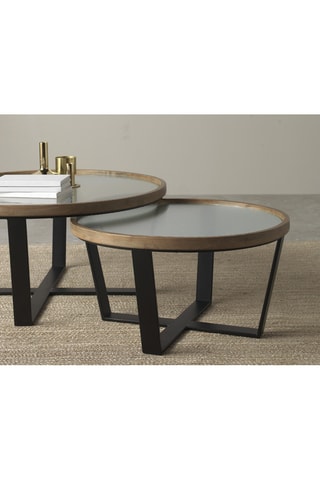 2 tables basses - Noir et naturel
