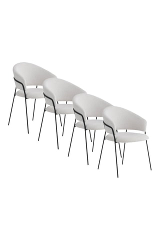 4 cadeirões - Cru - Tecido chenille