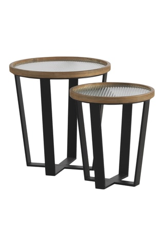 2 mesas de apoio - Preto e natural