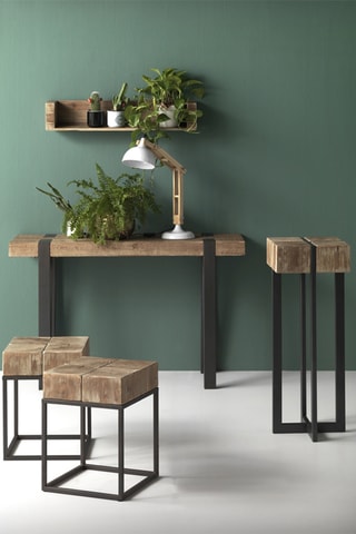 Console en bois - Naturel et noir