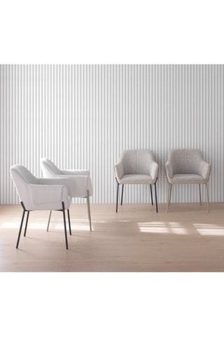 4 cadeirões - Cru - Tecido chenille