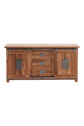 Aparador de 2 porta em madeira de acácia - 160 x 81 x 40 cm