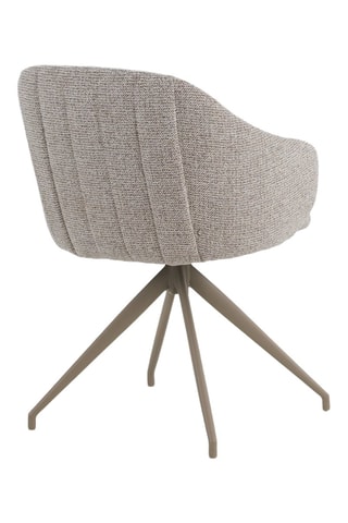 4 cadeirões giratórios - Castanho-claro - Tecido chenille