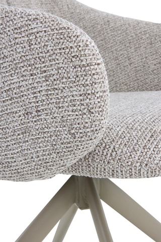 4 cadeirões giratórios - Castanho-claro - Tecido chenille