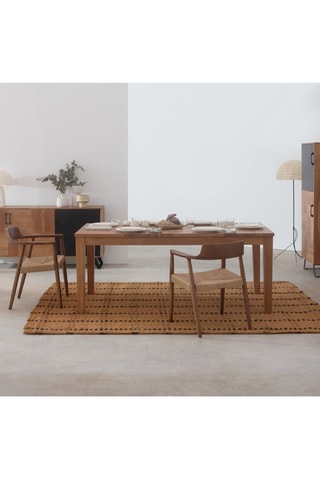 Mesa de refeição em madeira de acácia maciça - 180 x 76 x 90 cm