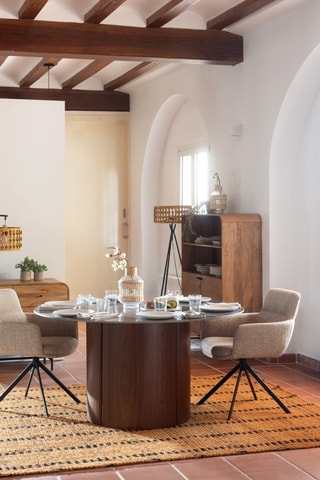 Mesa de refeição em cerâmica - 140 x 75 x 140 cm